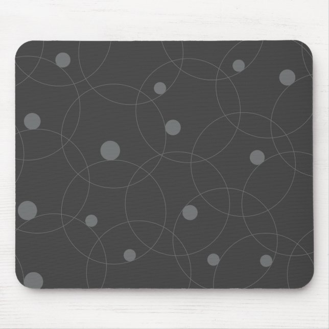 Modern, simple, playful, fun pattern of circles mouse pad (Front)