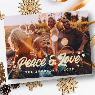 Modern Simple Playful Greetings Stars Family Photo Holiday Card