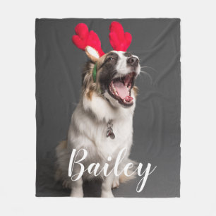 Modern Simple Playful Pet Photo Fleece Blanket