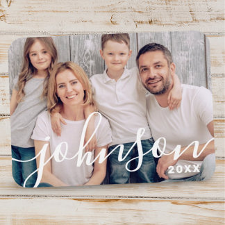 Modern Simple Playful Script Family Photos Magnet