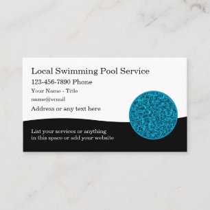 Modern Simple Pool Service Business Cards