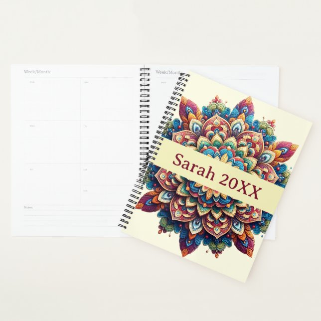 Modern Simple Pretty Colorful Cute Mandala (Devant avec enveloppe)