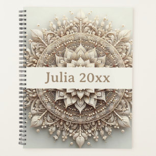 Modern Simple Pretty Cute Beige Mandala Planner