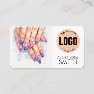 Modern Simple Professional Business Nail Tech Card