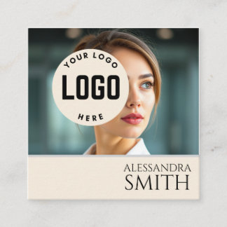 Modern Simple Professional Business Photo Square Calling Card