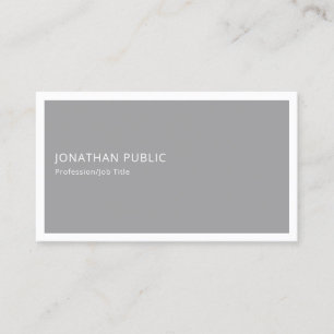 Modern Simple Professional Cool Grey White Trendy Business Card