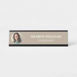 Modern Simple Professional Custom Employee Photo Desk Name Plate