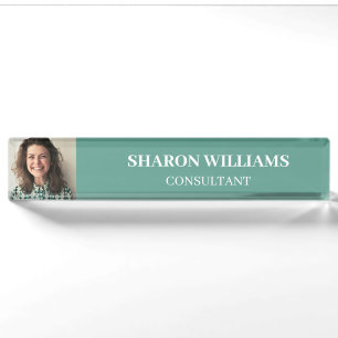 Modern Simple Professional Custom Photo Executive Nameplate