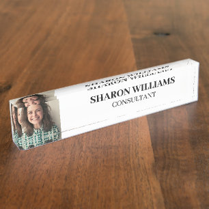 Modern Simple Professional Custom Photo Executive Nameplate