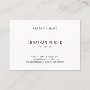Modern Simple Professional Design Elegant White Business Card