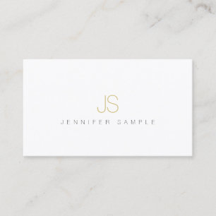 Modern Simple Professional Elegant Gold Monogram Business Card