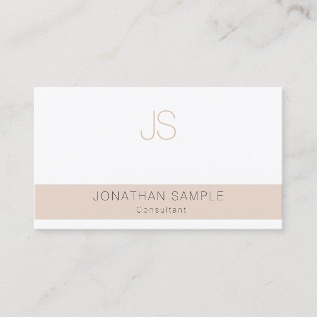 Modern Simple Professional Elegant Monogram Luxe Business Card (Front)
