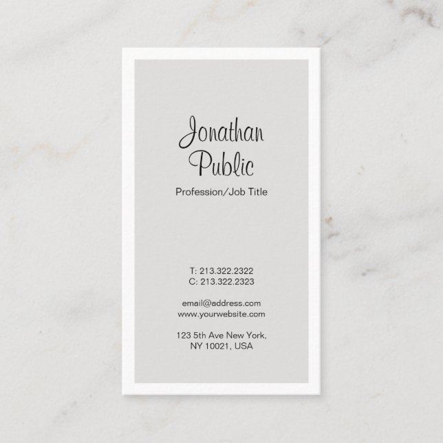 Modern Simple Professional Elegant Plain Business Card (Front)
