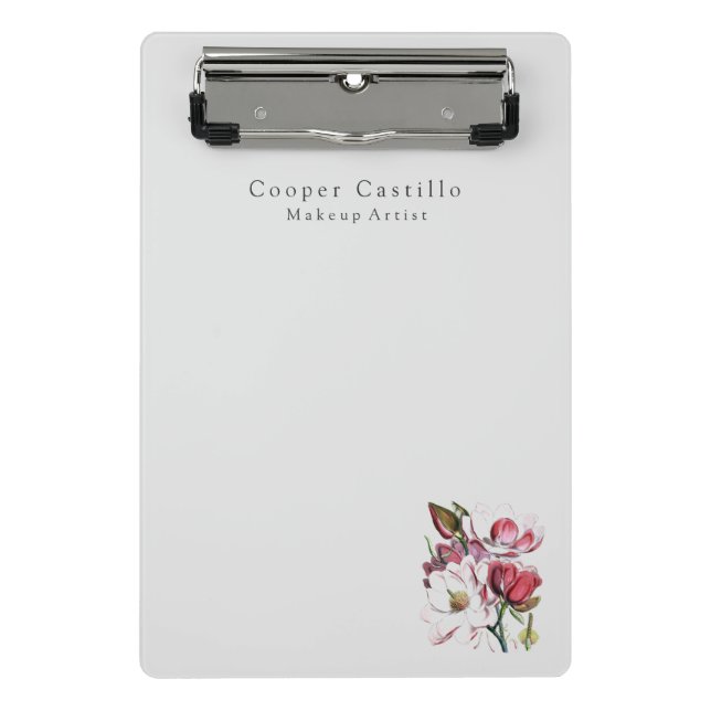 Modern Simple Professional Minimalist Magnolias Mini Clipboard (Front)