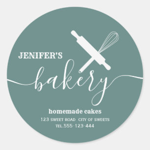 Modern simple Professional rolling pin whisk  Clas Classic Round Sticker