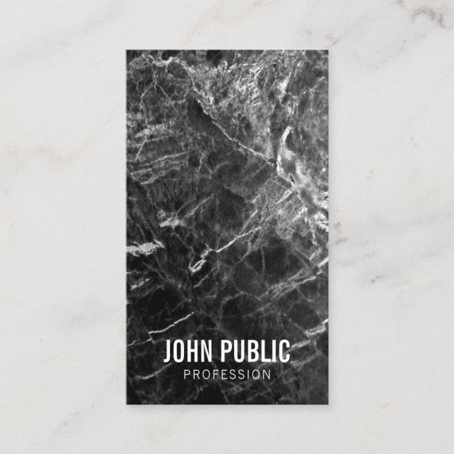 Modern Simple Professional Template Black Marble  Business Card (Front)