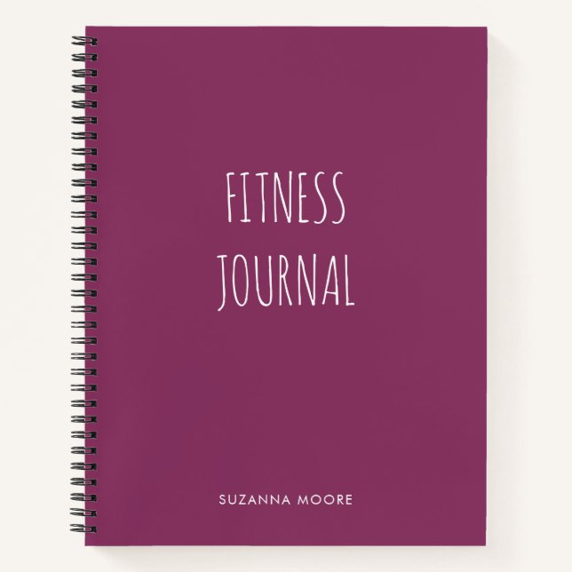 Modern Simple Purple Gym Workout Health Fitness Notebook (Front)