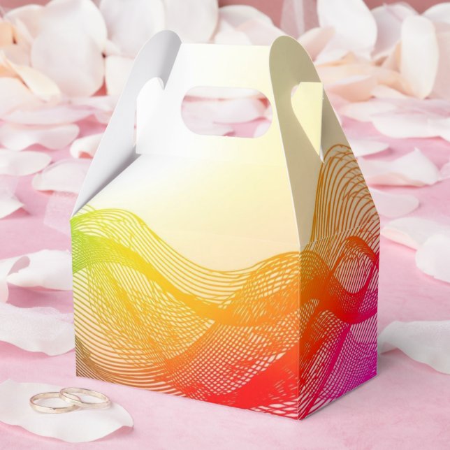 Modern Simple Rainbow Cute Coffee tea Favor Box (Wedding)
