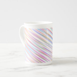 Modern Simple Rainbow line stripes Pattern Bone China Mug