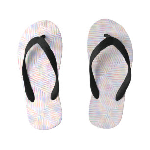 Modern Simple Rainbow line stripes Pattern  Kid's Flip Flops