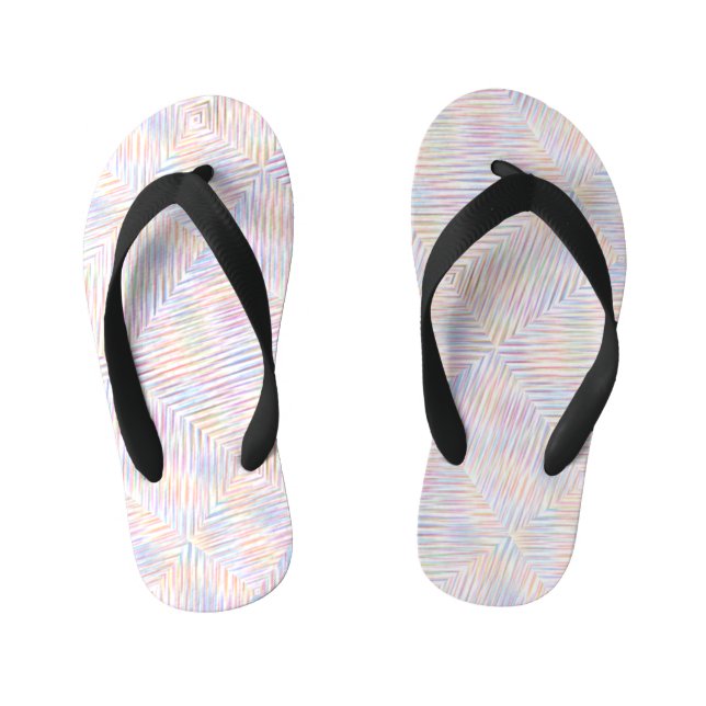 Modern Simple Rainbow line stripes Pattern  Kid's Flip Flops (Footbed)