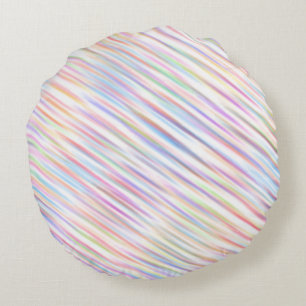 Modern Simple Rainbow line stripes Pattern Round Pillow