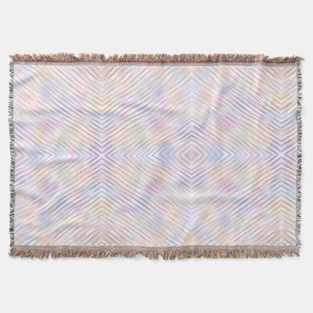 Modern Simple Rainbow line stripes Pattern  Throw Blanket (Front)