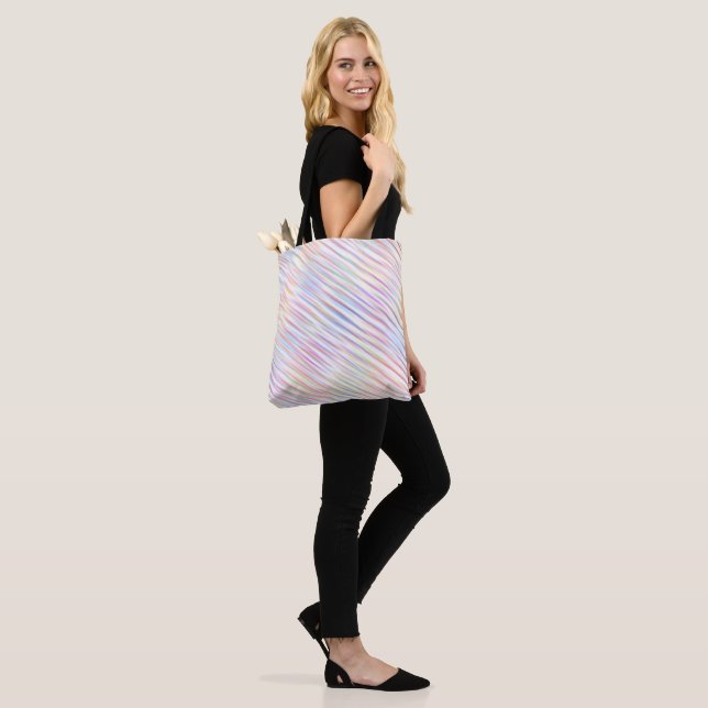 Modern Simple Rainbow line stripes Pattern  Tote Bag (On Model)