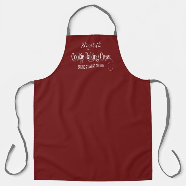 Modern Simple Red Cute Funny Cookie Baking Apron (Front)