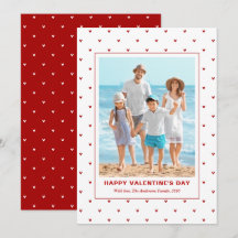 Modern Simple Red Hearts Photo Valentines Day