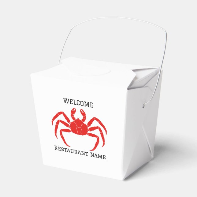 Modern Simple Red kink crab seafood fresh Favor Box (Front Side)
