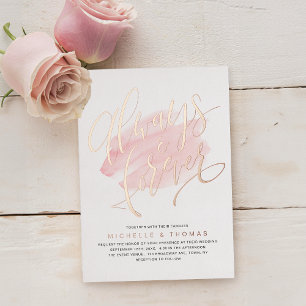 Modern Simple Rose Gold Always And Forever Script 