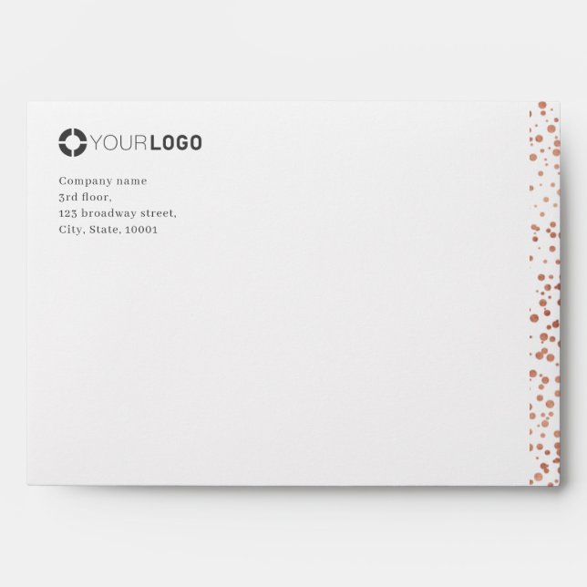 Modern simple rose gold glitter company logo envelope (Front)