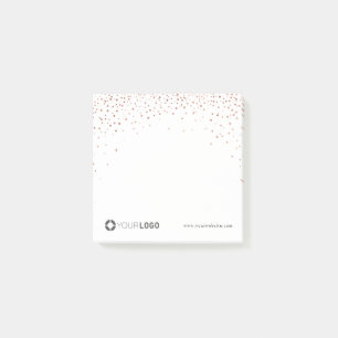 Modern simple rose gold glitter company logo post-it notes