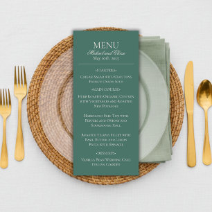 Modern Simple Sage Green Elegant Wedding Dinner Menu
