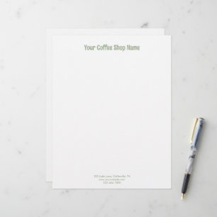 Modern Simple Sage Green Personalized Business Letterhead