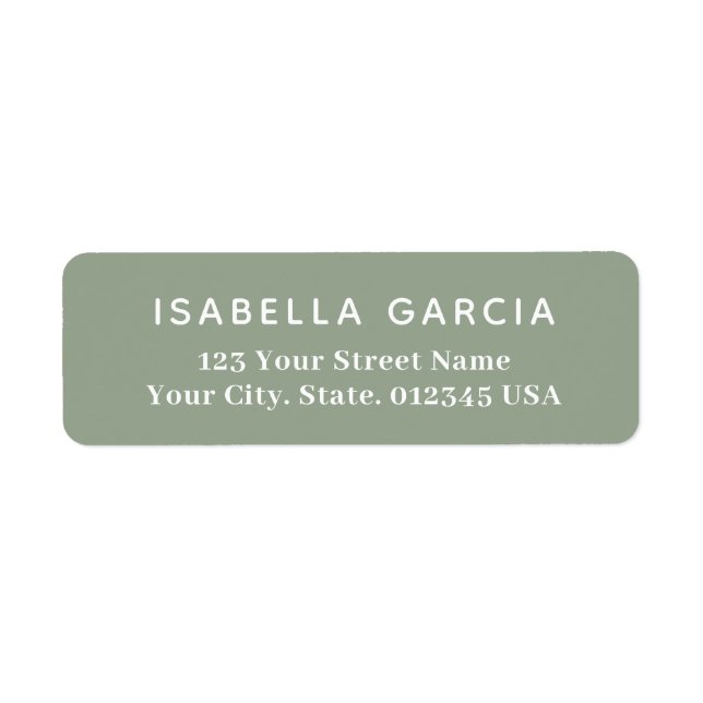 Modern Simple Sage Green Return Address (Front)