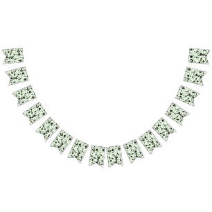 Modern Simple Sage Green Terrazzo bunting  Bunting Flags