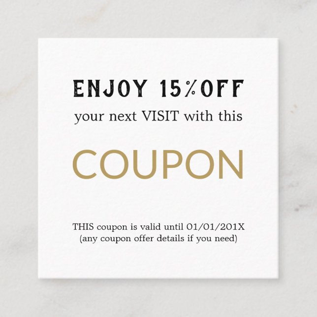 Modern Simple Salon Discount Coupon (Front)