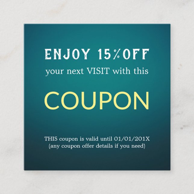 Modern Simple Salon Discount Coupon (Front)
