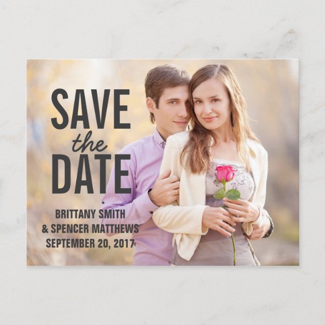 Modern Simple Save the Date Announcement Postcard (Front)