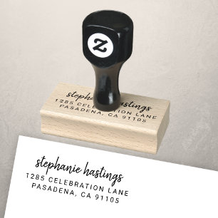 Modern Simple Script 30th Birthday Return Address Rubber Stamp
