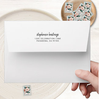 Modern Simple Script 60th Birthday Return Address Envelope