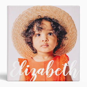 Modern Simple Script Add Your Name and Photo Binder