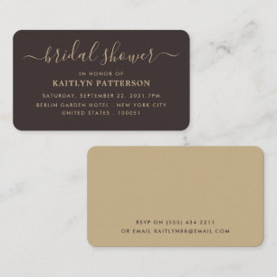 Modern Simple Script Bridal Shower Ticket Invite