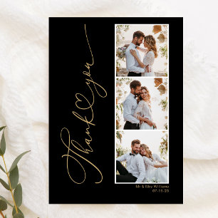 Modern Simple Script Heart Wedding Thank You Card