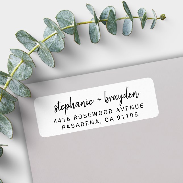 Modern Simple Script Name Wedding Return Address (Creator Uploaded)