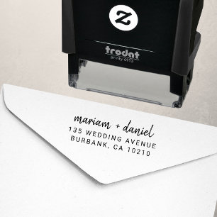Modern Simple Script Names Wedding Return Address Self-inking Stamp