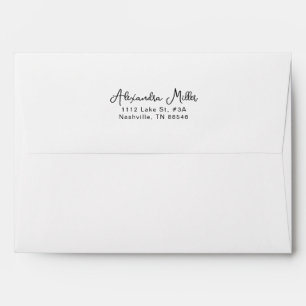 Modern Simple Script Personalized Monogram Name En Envelope