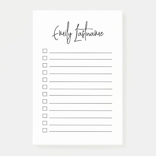 Modern Simple Script Personalized Notes (Front)